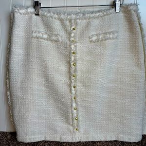 Jennifer Lopez winter white midi skirt sz 14 (12)